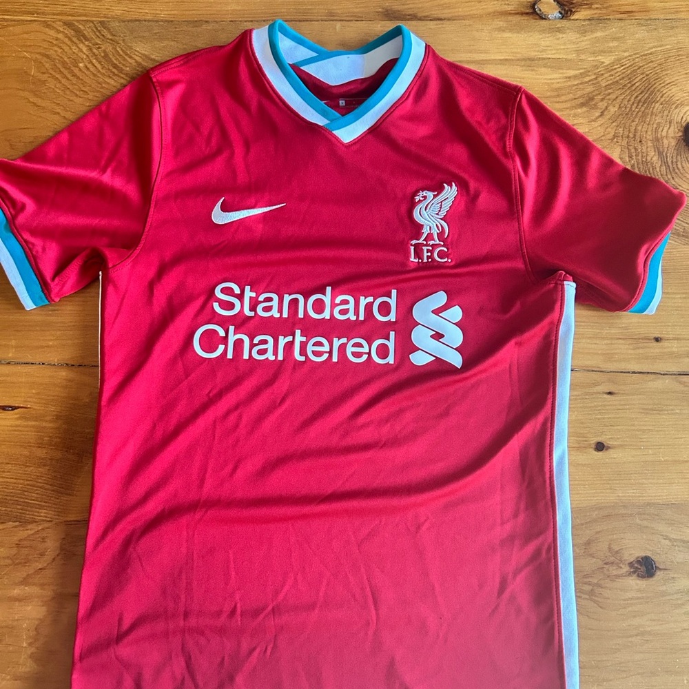Nike Red and White Liverpool FC Jersey Men’s